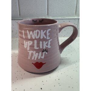 Prima Design 'I Woke Up Like This' Pink Eyelash Face Coffee Mug